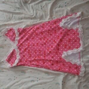 Red cherry print dress a large